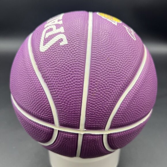 Vtg Spalding/LA LAKERS NBA Souvenir/Kid Toy Mini 7" Basketball; Purple/Yellow - Picture 5 of 11